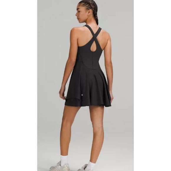 NWT LULULEMON court crush dress black Sz 20, $140 A14 - Picture 3 of 8